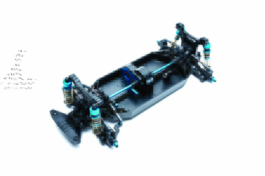 	The XV-02 includes lots of anodized parts in Tamiya’s signature TRF blue, giving the car a factory racing look