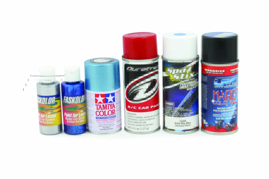 Lexan-specific paint will give you a paint job that will stick no matter how hard you bash on your body. Companies such as Duratrax, Parma, and Tamiya have paints that are made for the job.