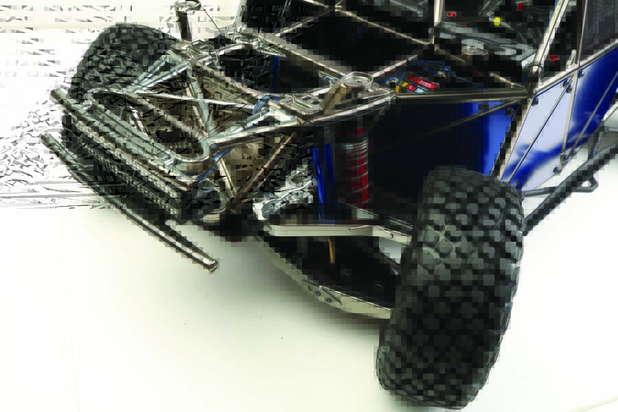 The UDR’s suspension was upgraded with Traxxas aluminum parts, including links, trailing arms, toe links and long-travel shocks and dampers.
