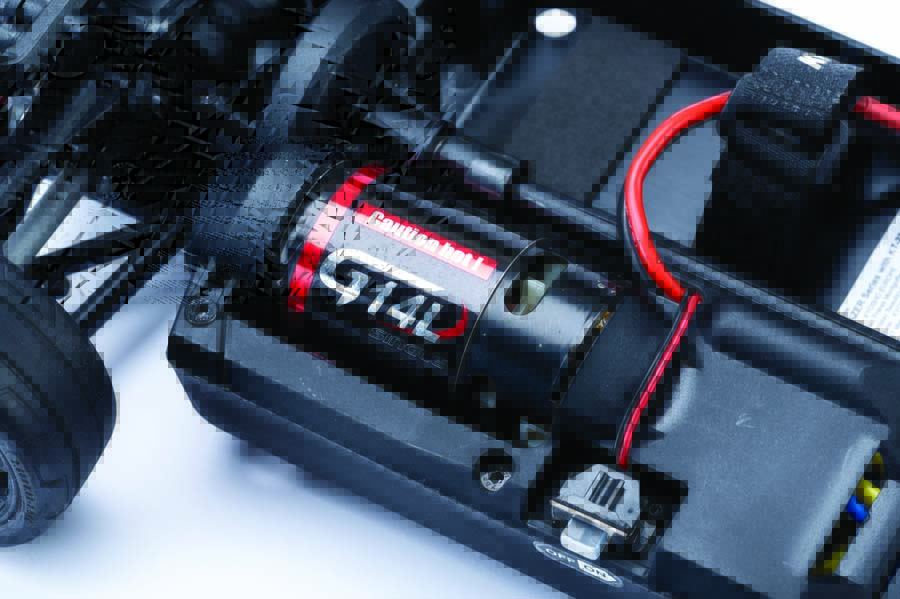 The included G14L 550-type brushed motor provides a good balance of top-end speed and low-end torque.