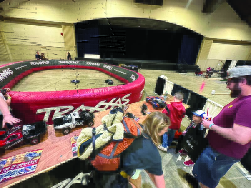 The Traxxas try-me track gave young drivers a chance to bash around and have fun. 