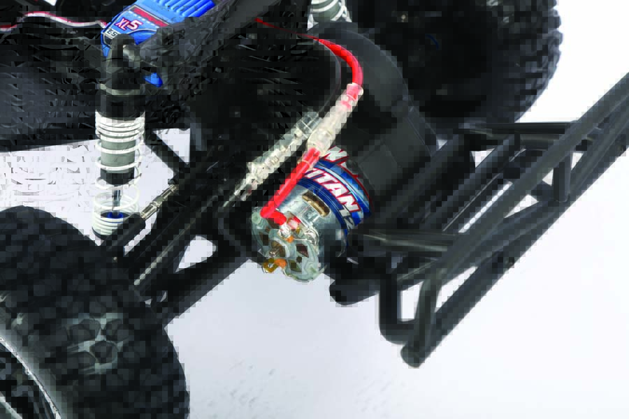 The Titan 12T brushed motor features an integrated cooling fan that pulls cool air through the motor to keep temperatures down for extended runs.